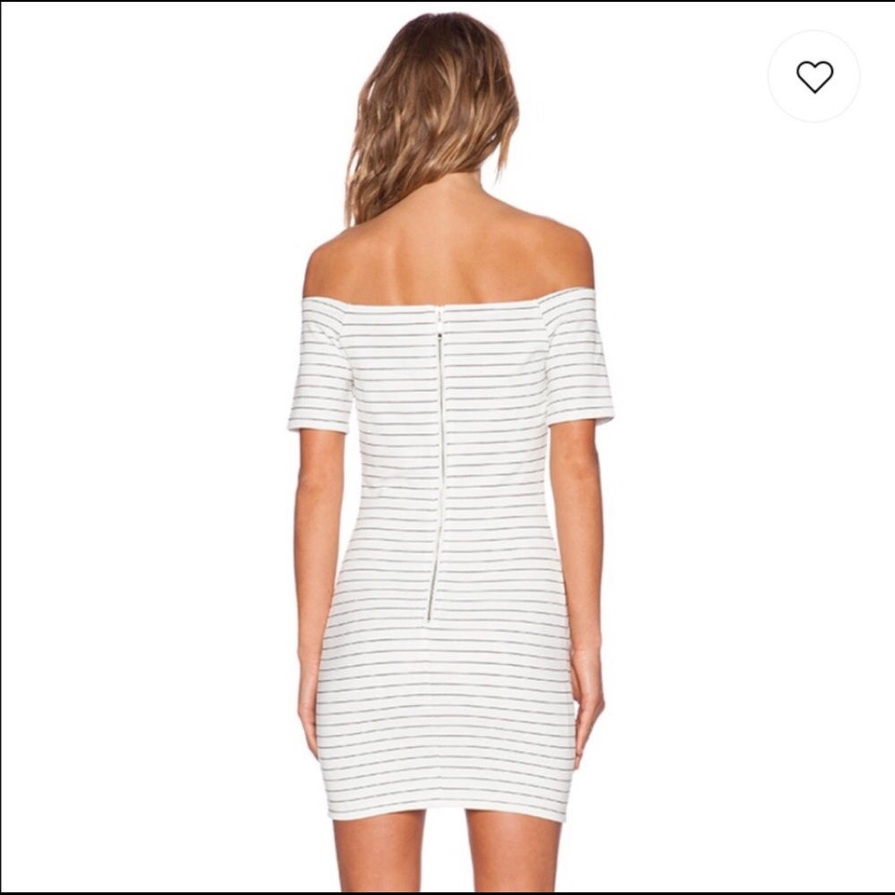 Lucy Paris White And Black Stripped Fitted Dress - Picture 3 of 11
